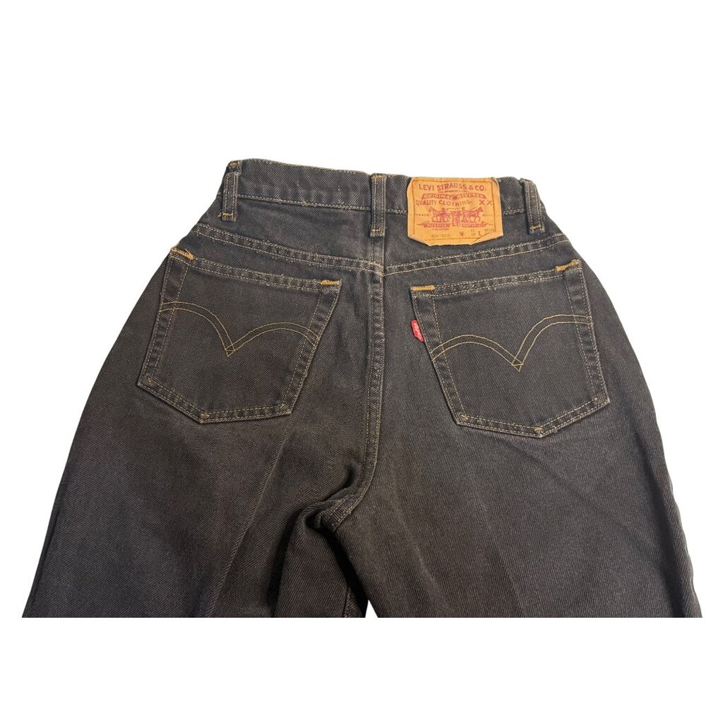VTG LEVIS 509 28x34 Womens Black High Waisted Mom Denim Jeans Classic Streetwear - Picture 3 of 10